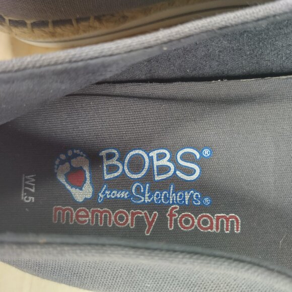 Skechers BOBS Breeze Moonbeam Stars Gray Canvas Espadrille Sneakers Women US 7.5 - Picture 9 of 13